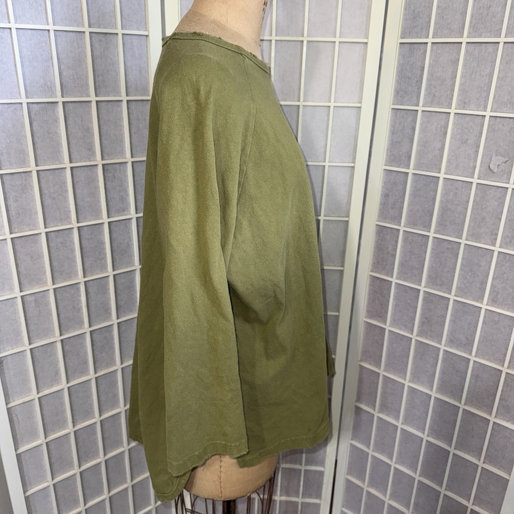 Jaded Gypsy Boho Festival Hippie Grunge Green Oversized Pocket Sweatshirt L/XL - Picture 4 of 15